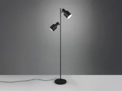 Stehleuchte AGUDO mit 2 schwenkbaren Spots Schwarz, Höhe 161cm