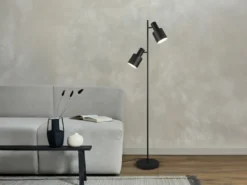 Stehleuchte AGUDO mit 2 schwenkbaren Spots Schwarz, Höhe 161cm