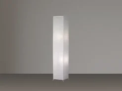 Stehleuchte BAMBOO aus Papier, Lichtsäule eckig in Weiß, Höhe 130cm