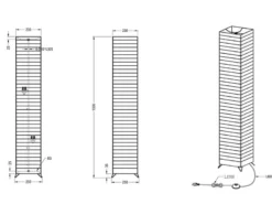 Stehleuchte BAMBOO aus Papier, Lichtsäule eckig in Weiß, Höhe 130cm