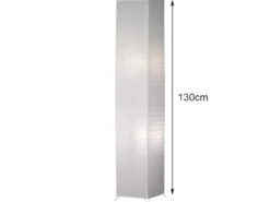 Stehleuchte BAMBOO aus Papier, Lichtsäule eckig in Weiß, Höhe 130cm
