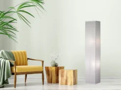 Stehleuchte BAMBOO aus Papier, Lichtsäule eckig in Weiß, Höhe 130cm