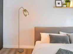 Stehleuchte BIDAR in Coffee mit ausgefallenem Stanzmuster, Höhe 147cm