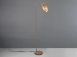 Stehleuchte BIDAR in Coffee mit ausgefallenem Stanzmuster, Höhe 147cm