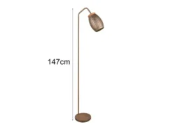 Stehleuchte BIDAR in Coffee mit ausgefallenem Stanzmuster, Höhe 147cm