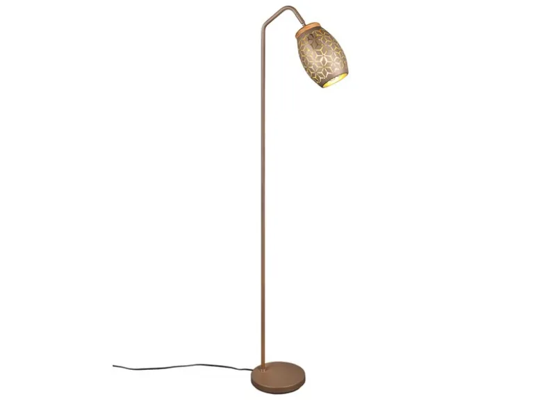 Stehleuchte BIDAR in Coffee mit ausgefallenem Stanzmuster, Höhe 147cm
