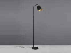 Stehleuchte BUDDY Spot schwenkbar, Metall & Stoffschirm Schwarz/Gold, Höhe 148cm