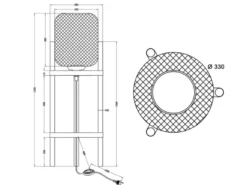 Stehleuchte CALIMERO Metall Gitterlampe Schwarz, Höhe 123cm
