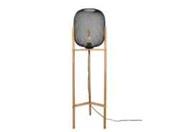 Stehleuchte CALIMERO Metall Gitterlampe Schwarz, Höhe 123cm