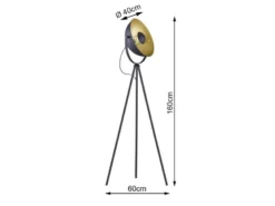 Stehleuchte CHEWY 1 flammig Metall Dreibein Schwarz/Gold 160cm