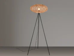 Stehleuchte HEDDA Dreibein mit Korbgeflecht aus Sisal, Höhe 150cm