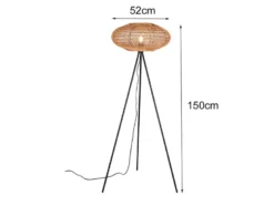 Stehleuchte HEDDA Dreibein mit Korbgeflecht aus Sisal, Höhe 150cm
