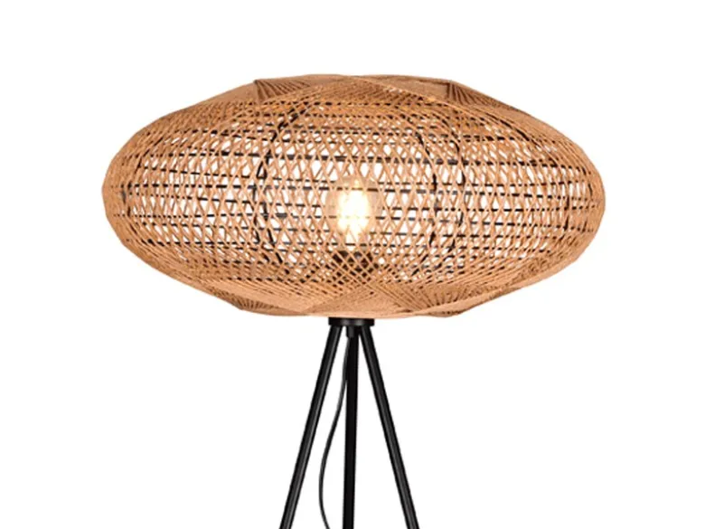 Stehleuchte HEDDA Dreibein mit Korbgeflecht aus Sisal, Höhe 150cm