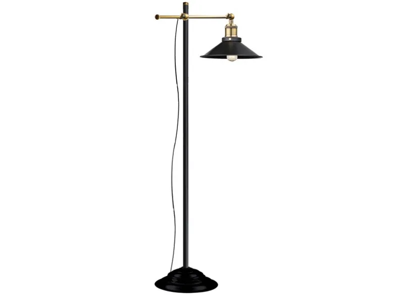 Stehleuchte LENIUS mit schwenkbarem Metallschirm Schwarz, Höhe 155cm
