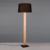 Stehleuchte RAHUL mit beleuchtetem Holzkorpus und Stoffschirm, H: 150cm
