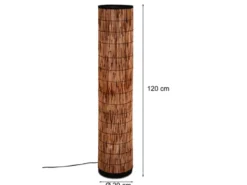 Stehleuchte SARA mit Lampenschirm aus Rattan in Bambusoptik, Höhe 120cm