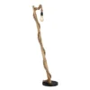 Stehleuchte ULLEU mit Hanfseil und Holzstab, Höhe 150cm