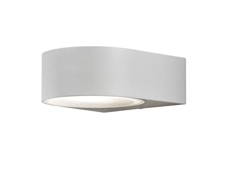 Stilvolle Wandleuchte TERAMO, E27, Aluminium grau, Höhe 7 cm