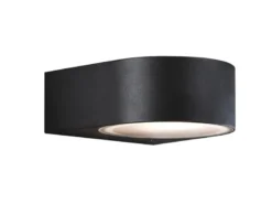 Stilvolle Wandleuchte TERAMO, E27, Aluminium schwarz, Höhe 7 cm