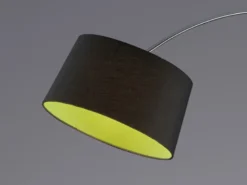 Stoff Lampenschirm konisch Schwarz innen Grün für E27 Fassung Ø 41cm