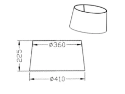 Stoff Lampenschirm konisch Schwarz innen Grün für E27 Fassung Ø 41cm