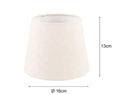 Stoff Lampenschirm NELDE Creme Weiß für E14 Tischleuchten Gestelle, Ø 16cm klein