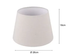 Stoff Lampenschirm NELDE Creme Weiß für E27 Tischlampen & Stehlampen, Ø 26cm