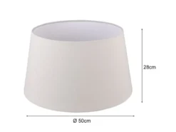 Stoff Lampenschirm NELDE Creme Weiß für E27 Stehleuchten Gestelle, Ø 50cm groß