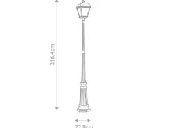 Straßenlaterne BAYVIEW im Landhausstil Aluminium Schwarz, Höhe 216cm