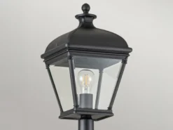 Straßenlaterne BAYVIEW im Landhausstil Aluminium Schwarz, Höhe 216cm
