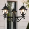 Straßenlaterne LIVENZA 3-flammig aus Aluminium Schwarz, Höhe 200cm