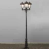 Straßenlaterne PARMA im Landhausstil, 3-flammig Schwarz, Höhe 218cm