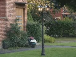 Straßenlaterne PARMA im Landhausstil, 3-flammig Schwarz-Silber, Höhe 218cm