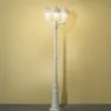 Straßenlaterne PARMA im Landhausstil, 3-flammig Weiß, Höhe 218cm