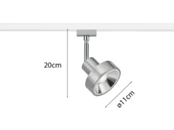 Strahler LEON in Silber für DUOline 2-Phasen Schienensystem