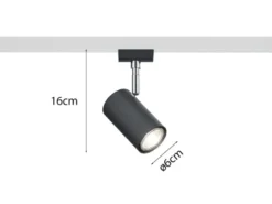 Strahler MARLEY Metall Schwarz für DUOline 2-Phasen Schienensystem