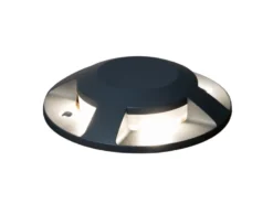 Terrassen- Bodenaufbaustrahler mit 4 LEDs ALU anthrazit Ø20cm, IP65