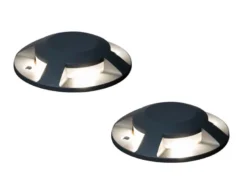 Terrassen- Bodenaufbaustrahler mit 4 LEDs ALU anthrazit Ø20cm, IP65