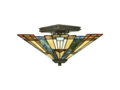 Tiffany Deckenleuchte INGLENOOK Bunt, mit E27 Fassung Ø 36cm