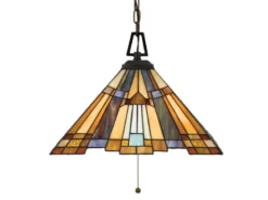 Tiffany Pendelleuchte mit E27 LED, Lampenschirm Bunt Ø 43cm