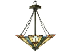 Tiffany Pendelleuchte mit E27 LED, Lampenschirm Bunt Ø 44,5 cm