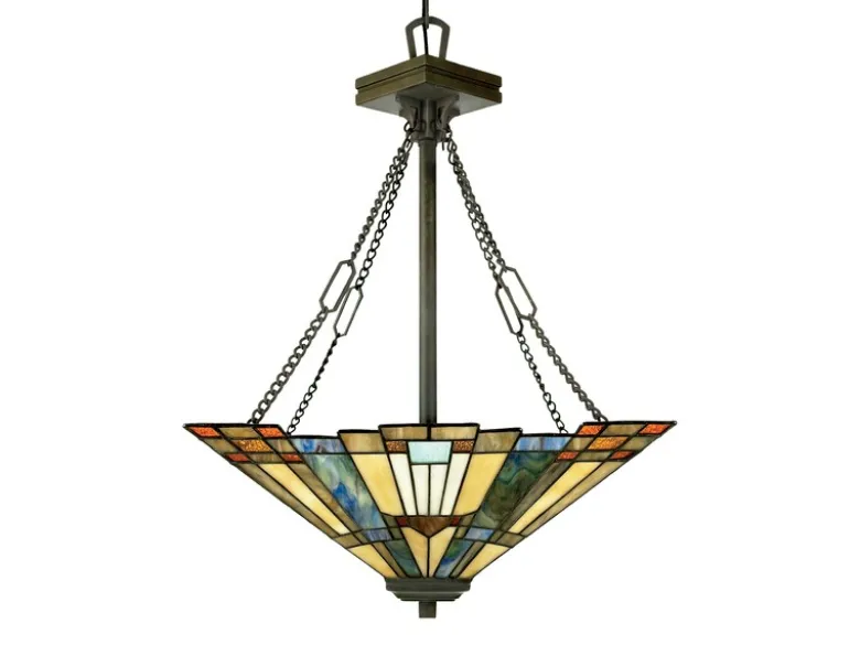 Tiffany Pendelleuchte mit E27 LED, Lampenschirm Bunt Ø 44,5 cm