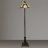 Tiffany Stehlampe Lampenschirm Bunt mit Zugschalter & E27 LED, Höhe 158cm
