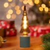 Tischlampe Beton Schwarz mit Deko LED Tannenbaum, Höhe 9cm