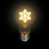 Tischlampe Beton Schwarz mit Deko LED Glühbirne Schneeflocke, Höhe 9cm