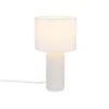 Tischlampe BLAIR mit Keramikfuß & Stoff Lampenschirm Weiß, Höhe 36cm