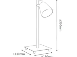 Tischlampe in weiß/chrom schwenkbar ANTONIO MIRO, Höhe 15cm