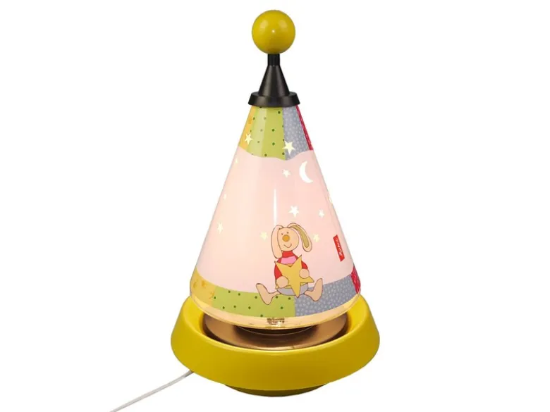 Tischlampe Kinderzimmer Carrousel projiziert Mond und Sterne ins Kinderzimmer