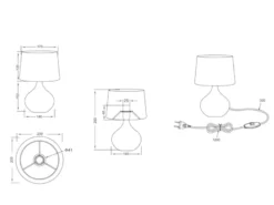 Tischlampe MARTIN mit Keramikfuß Braun & Stoffschirm Beige, Höhe 29cm