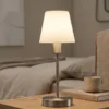 Tischlampe MATHA mit Touch Dimmer & E14 Glas Lampenschirm Weiß, Höhe 32cm